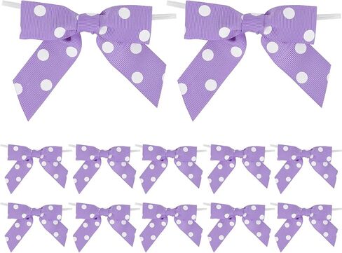 AIMUDI أقواس بولكا منقطة باللونين الأبيض والأسود مقاس 3.5 بوصة، أقواس شريطية سوداء مصنوعة مسبقًا من الحرير المضلع مربوطة مسبقًا باللون الأسود والأبيض لأكياس الحلوى، أقواس صغيرة لتغليف الهدايا، والحرف اليدوية، ومفضلات الحفلات - 12 قطعة in Kuwait