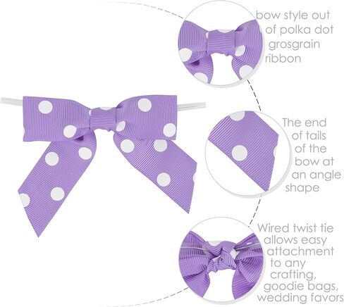 AIMUDI أقواس بولكا منقطة باللونين الأبيض والأسود مقاس 3.5 بوصة، أقواس شريطية سوداء مصنوعة مسبقًا من الحرير المضلع مربوطة مسبقًا باللون الأسود والأبيض لأكياس الحلوى، أقواس صغيرة لتغليف الهدايا، والحرف اليدوية، ومفضلات الحفلات - 12 قطعة in Kuwait