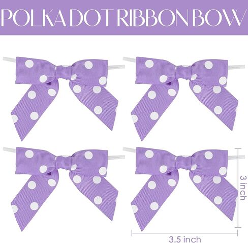 AIMUDI أقواس بولكا منقطة باللونين الأبيض والأسود مقاس 3.5 بوصة، أقواس شريطية سوداء مصنوعة مسبقًا من الحرير المضلع مربوطة مسبقًا باللون الأسود والأبيض لأكياس الحلوى، أقواس صغيرة لتغليف الهدايا، والحرف اليدوية، ومفضلات الحفلات - 12 قطعة in Kuwait