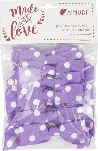 AIMUDI أقواس بولكا منقطة باللونين الأبيض والأسود مقاس 3.5 بوصة، أقواس شريطية سوداء مصنوعة مسبقًا من الحرير المضلع مربوطة مسبقًا باللون الأسود والأبيض لأكياس الحلوى، أقواس صغيرة لتغليف الهدايا، والحرف اليدوية، ومفضلات الحفلات - 12 قطعة in Kuwait