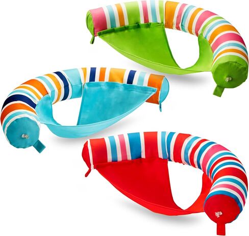 Sloosh 3 Packs Inflatable Pool Float Noodle Chair, Stripes Inflatable Pool Noodle Sling Floatie, Swimming Pool Floatie Floating Chair for Summer Pool Party,Stripe in Saudi Arabia