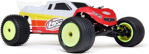 شاحنة Losi RC 1/18 Mini-T 2.0 ذات دفع ثنائي، شاحنة استاد بدون فرش RTR جاهزة للتشغيل باللون الأحمر LOS01019T1 in Saudi Arabia