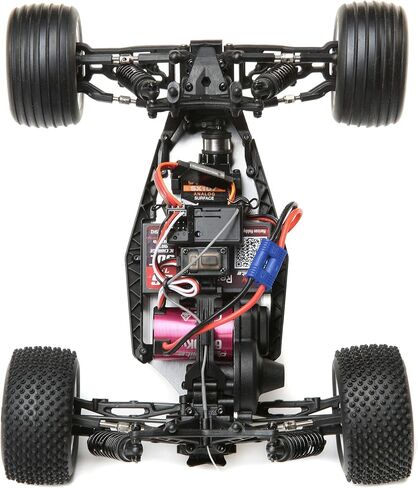 شاحنة Losi RC 1/18 Mini-T 2.0 ذات دفع ثنائي، شاحنة استاد بدون فرش RTR جاهزة للتشغيل باللون الأحمر LOS01019T1 in Saudi Arabia