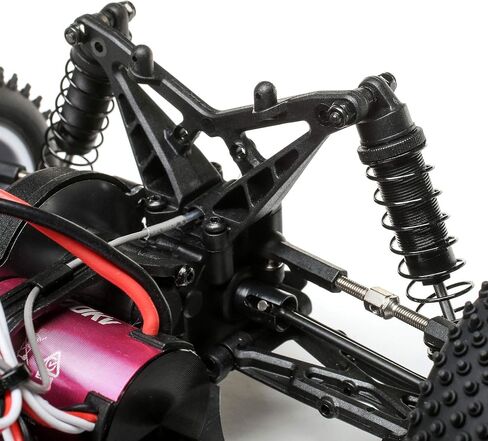 شاحنة Losi RC 1/18 Mini-T 2.0 ذات دفع ثنائي، شاحنة استاد بدون فرش RTR جاهزة للتشغيل باللون الأحمر LOS01019T1 in Saudi Arabia