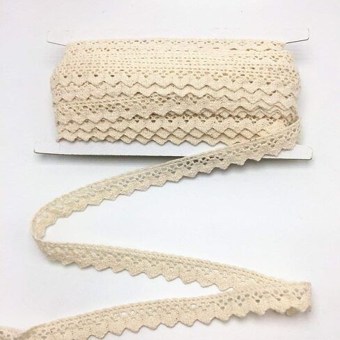 حافة صدفية بشريط رقيق من القطن من ELLAMAMA بعرض 1/2 بوصة 10 ياردة لتغليف تغليف تغليف الهدايا، لون بيج in Kuwait