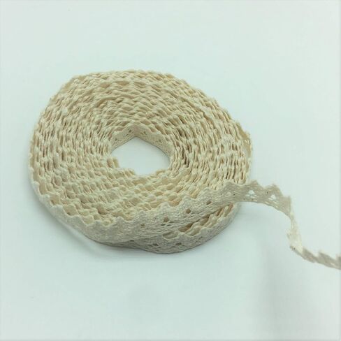 حافة صدفية بشريط رقيق من القطن من ELLAMAMA بعرض 1/2 بوصة 10 ياردة لتغليف تغليف تغليف الهدايا، لون بيج in Kuwait