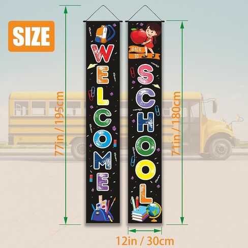 Welcome Back to School Banner for First Day of School Hanging Decorations, Ready to Learn Sign Backdrop Decor Party Supplies for Pre-School Primary School Classroom Decorations in Kuwait