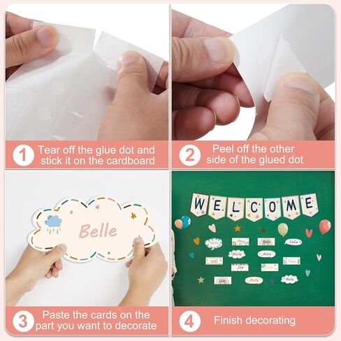 60 قطعة من لوحة اعلانات الترحيب بوبو للفصول الدراسية، لافتة لافتة ترحيب رائعة بالوان قوس قزح مع نقطة صمغ لليوم الاول من رياض الاطفال ومرحلة ما قبل المدرسة وديكور الفصول الدراسية in Kuwait