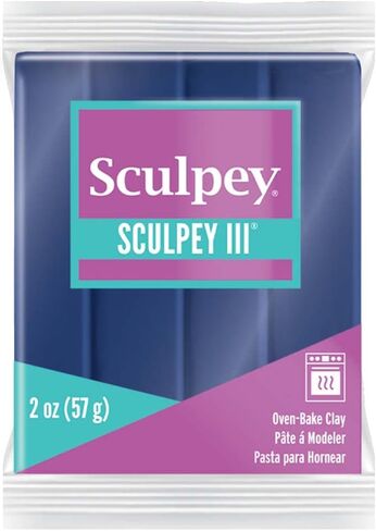 Sculpey III Polymer Oven-Bake Clay, Navy Pearl, Non Toxic, 2 oz. bar, Great for modeling, sculpting, holiday, DIY, mixed media and school projects.Great for kids & beginners! in Saudi Arabia