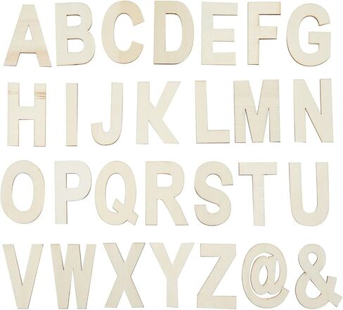 Unfinished Wooden Letters, Symbols, Storage Tray, 3 Inch Alphabet (112 Pieces) in Saudi Arabia