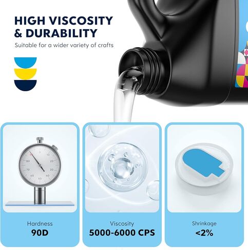 راتنج الأشعة فوق البنفسجية - ترقية Wayin 500 جرام من راتنج الأشعة فوق البنفسجية الصلب الشفاف من الكريستال البيئي، غراء راتنجات الإيبوكسي فوق البنفسجي لعلاج أشعة الشمس من الراتنج المنشط للمجوهرات المصنوعة يدويًا، والحرف اليدوية، والطلاء والصب in Kuwait