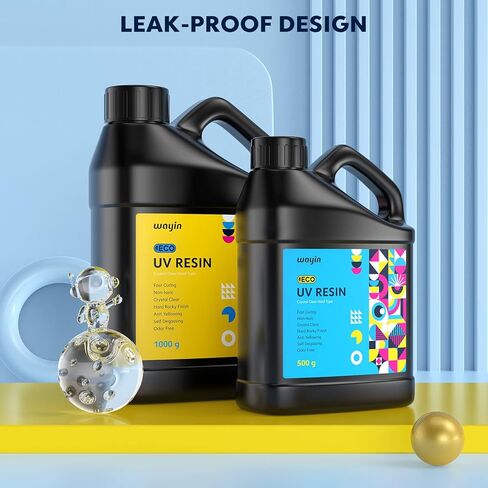 راتنج الأشعة فوق البنفسجية - ترقية Wayin 500 جرام من راتنج الأشعة فوق البنفسجية الصلب الشفاف من الكريستال البيئي، غراء راتنجات الإيبوكسي فوق البنفسجي لعلاج أشعة الشمس من الراتنج المنشط للمجوهرات المصنوعة يدويًا، والحرف اليدوية، والطلاء والصب in Kuwait