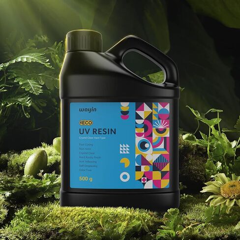 راتنج الأشعة فوق البنفسجية - ترقية Wayin 500 جرام من راتنج الأشعة فوق البنفسجية الصلب الشفاف من الكريستال البيئي، غراء راتنجات الإيبوكسي فوق البنفسجي لعلاج أشعة الشمس من الراتنج المنشط للمجوهرات المصنوعة يدويًا، والحرف اليدوية، والطلاء والصب in Kuwait