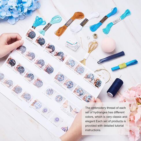 مجموعات التطريز DIY مجموعات المفاتيح الكرة تيماري مع الكرة المستديرة، المواضيع الملونة، شرابات، الجرس، الإبر متنوعة DIY العثور على أدوات للحرف الفنية حقيبة ديكور حلقة رئيسية in Kuwait