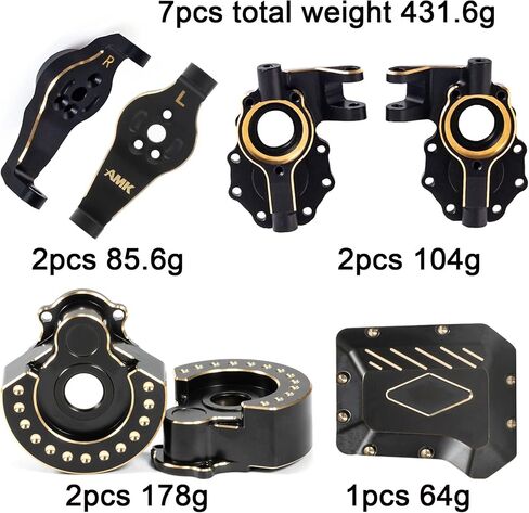 غطاء محور البوابة TRX4 من النحاس الاصفر لسيارة كرولر 1/10 بجهاز تحكم عن بعد TRX6 TRX4 برونكو ديفندر (B 4 في 1 وزن العداد النحاسي) in Saudi Arabia