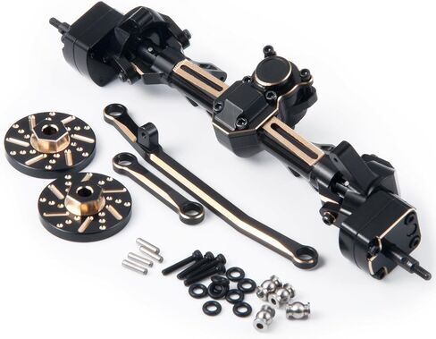 RCHUBAM RC Front & Rear Axle Set Metal Complete Axle with Steering Weights for 1/24 Axial SCX24 RC Crawler Deadbolt C10 Bronco Upgrades Accessories Part (Complete Axle Set) in Saudi Arabia