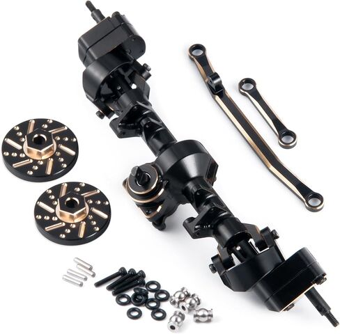 RCHUBAM RC Front & Rear Axle Set Metal Complete Axle with Steering Weights for 1/24 Axial SCX24 RC Crawler Deadbolt C10 Bronco Upgrades Accessories Part (Complete Axle Set) in Saudi Arabia