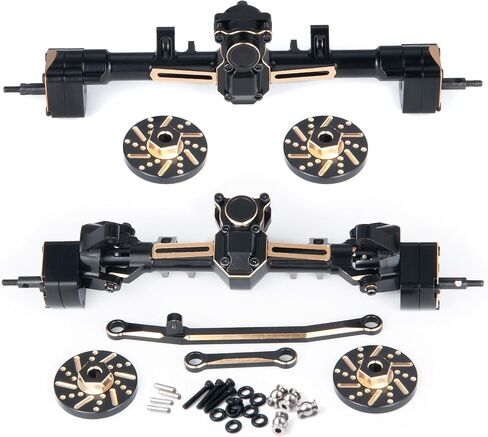 RCHUBAM RC Front & Rear Axle Set Metal Complete Axle with Steering Weights for 1/24 Axial SCX24 RC Crawler Deadbolt C10 Bronco Upgrades Accessories Part (Complete Axle Set) in Saudi Arabia