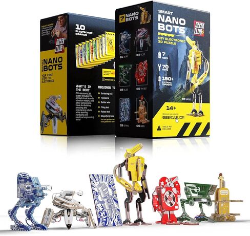 Robot Building Kit for Kids - Magic Voodoo Bots - Robotics STEM Construction Set - Smart Build Your Own Robot Kit for Adults - Kid Robotic Toys - DIY Science Engineering Kits No Toolkit in Kuwait