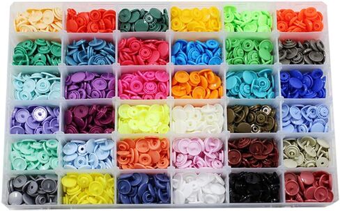 720 Sets 36 Color KAM Snaps with Storage Container, BetterJonny Size 20 T5 Resin Plastic Snaps Sewing Fasteners Punch Poppers No Sew Snaps for Cloth Craft Mama Pads in Saudi Arabia