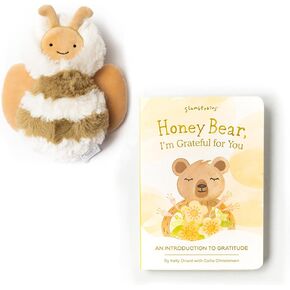 Slumberkins Honey Bear Board Book & Bee Mini | Teach Kids Gratitude & Support Emotional Intelligence for Ages 0+ (Bee)