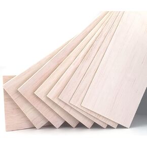 10 قطع من اوراق خشب البلسا للحرف اليدوية، 8 × 4 × 1/12 انش - صفائح خشب بلساو بسمك 2 ملم مع اسطح ناعمة - الواح خشبية مربعة غير مكتملة للقطع بالليزر وحرق الخشب والنماذج المعمارية والتلوين in Kuwait