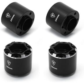 Treal 12mm Hex Hubs 1.9 Wheel Spacer Extension Aluminum 7075 Accessories 4p Set for 1/10 RC Crawler 1.9 inch Wheel Rim (Black, 12mm)