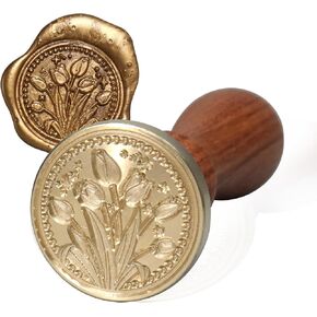 fsalisa Sealing Wax Stamp Plant Wax Seal Stamp Vintage Removable Brass Head Wooden Handle for Cards Envelopes, Wedding Invitations, Wine Packages, Gift Wrapping (Chloris Rose) in Kuwait