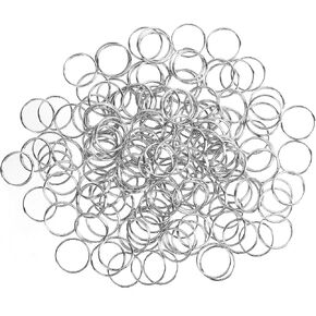 WUBOECE 300 PCS 10mm Metal Split Ring Nickel Plated Small Key Chain Ring Part for Connecting Clasps Charms Links and Ornament Crafts, Silver (10 mm/ 0.39 inch) in Kuwait
