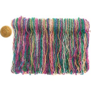 Mardi Gras Beads 33 inch 7mm, 12 Dozen, 144 Pieces, Gold with Doubloon
