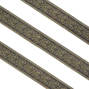 SUPERFINDINGS 10 Yards Vintage Jacquard Ribbon Trim 1-3/4 inch(46mm) Sewing Jacquard Trim with Flower Pattern Thick Embroidered Lace Ribbon Trim Ethnic Embroidery Lace Trim for Clothing