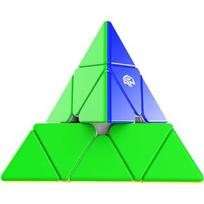 مكعب السرعة المغناطيسي CuberShop GAN Pyraminx M (إصدار أساسي محسّن مطلي بالأشعة فوق البنفسجية)، مكعب هرمي خفيف الوزن بدون ملصقات من GAN 2020، مع نظام تحديد المواقع الأساسي المبتكر