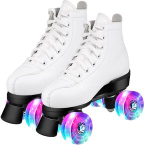 Roller Skates for Women,Double Row 4 Wheels Shiny Quad Men Skates,PU Leather High-top Roller Skates for Girls/Boys/Ladies/Unisex Indoor/Outdoor