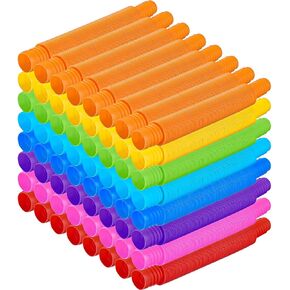 100 Pieces Tubes Sensory Toys Fidget Tube for Teens and Adults Multi-Color Mini Stretch Pull Tube Toy for Stress and Anxiety Relief Sensory Tools DIY Creative Handmade Activities in Saudi Arabia