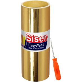 Siser Metallic Chrome Gold 10" x 3ft Heat-Transfer Vinyl Roll Including Stainless Steel Weeding Tool in Kuwait