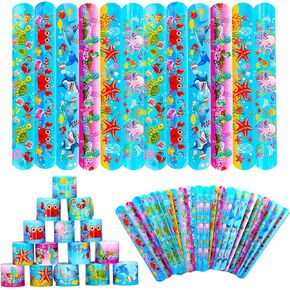 NENMATTE Christmas Slap Bracelets for Kids Party Favors,Friendship Bracelets for Birthday Party Supplies Decorations Snap Wristands for Kids Christmas Gift Bag Filler(24PCS)