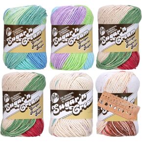 Lily Sugar 'n Cream Yarn - 100% Cotton - Assortment (Purple 'n Orange)