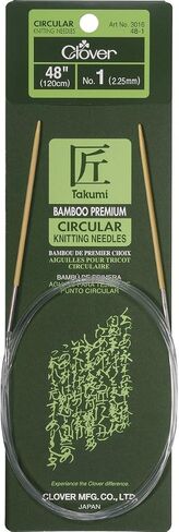 Clover Bamboo Circular Knitting Needles Takumi, 48-Inch Size 1 in Saudi Arabia
