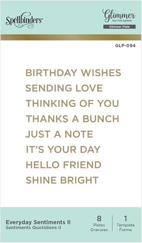 Spellbinders Everyday Sentiments II Glimmer Hot Foil Plate, Metal in Saudi Arabia