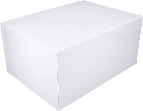 صندوق هدايا Ceco CECOBOX مغناطيسي أبيض لامع قابل للطي (16 بوصة × 12 بوصة × 8 بوصة) in Kuwait