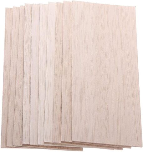 10 قطع من اوراق خشب البلسا للحرف اليدوية، 8 × 4 × 1/12 انش - صفائح خشب بلساو بسمك 2 ملم مع اسطح ناعمة - الواح خشبية مربعة غير مكتملة للقطع بالليزر وحرق الخشب والنماذج المعمارية والتلوين in Kuwait