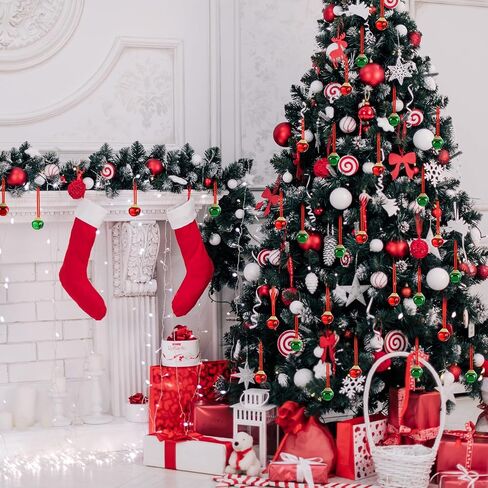 Loetere 200 Pcs Christmas Bell Necklaces Bulk Red and Green Jingle Necklaces Ornaments with Ribbon Christmas Bell Decoration for Xmas Holiday Accessories Home Party Favors in Saudi Arabia