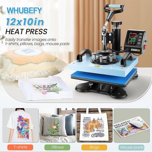 Heat Press 15x12, shirt press machine 8 in 1 Sublimation shirt printing hat and mug heat press Digital Heat Press Machine for T Shirts/Tumbler/Mug/Cap/Plate in Saudi Arabia