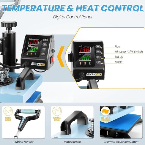 Heat Press 15x12, shirt press machine 8 in 1 Sublimation shirt printing hat and mug heat press Digital Heat Press Machine for T Shirts/Tumbler/Mug/Cap/Plate in Saudi Arabia