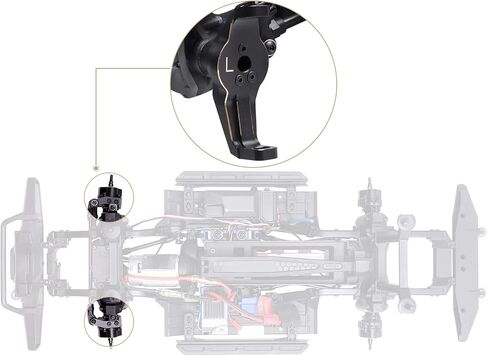 مكعبات العجلات النحاسية الأمامية من Hobbypark حاملات محاور C لترقيات Traxxas TRX4 تناسب وزن TRX6 50.4 جم/كل قطعة (عبوتان) in Saudi Arabia