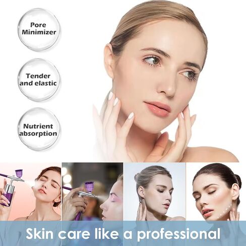 Rhinowisdom Makeup Airbrush-Kit with Air Compressor,Rechargeable Portable Cordless Air Brush for Makeup, Includes 2X Cup,1x Cable in Kuwait