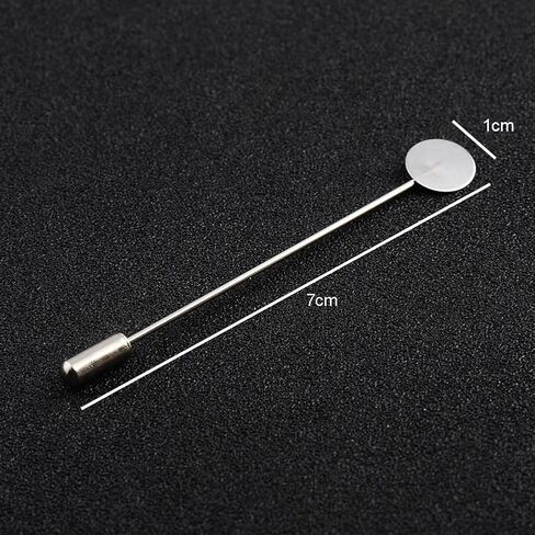 30 Pieces Lapel Pins Craft Lapel Pins Round Tray Lapel Pin Stick Pins Flat Round Tray Lapel Pin Safety Stick Pins Stainless Steel Brooch Pin Stick Suit Tie Hat Pin Scarf Badge(Silver, 7cm) in Saudi Arabia