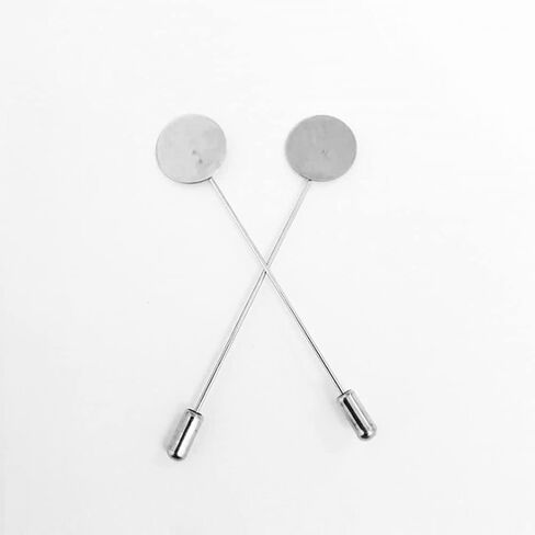 30 Pieces Lapel Pins Craft Lapel Pins Round Tray Lapel Pin Stick Pins Flat Round Tray Lapel Pin Safety Stick Pins Stainless Steel Brooch Pin Stick Suit Tie Hat Pin Scarf Badge(Silver, 7cm) in Saudi Arabia