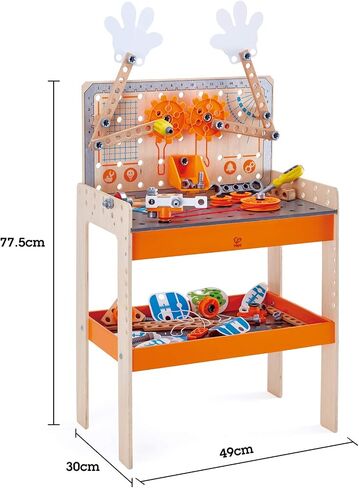 Hape Deluxe Scientific Workbench | Wooden Inventor’s Experiment Building Set, 79 Piece Workshop for Kids L: 19.3, W: 11.8, H: 30.5 inch in Saudi Arabia