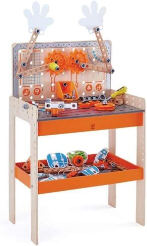 Hape Deluxe Scientific Workbench | Wooden Inventor’s Experiment Building Set, 79 Piece Workshop for Kids L: 19.3, W: 11.8, H: 30.5 inch in Saudi Arabia